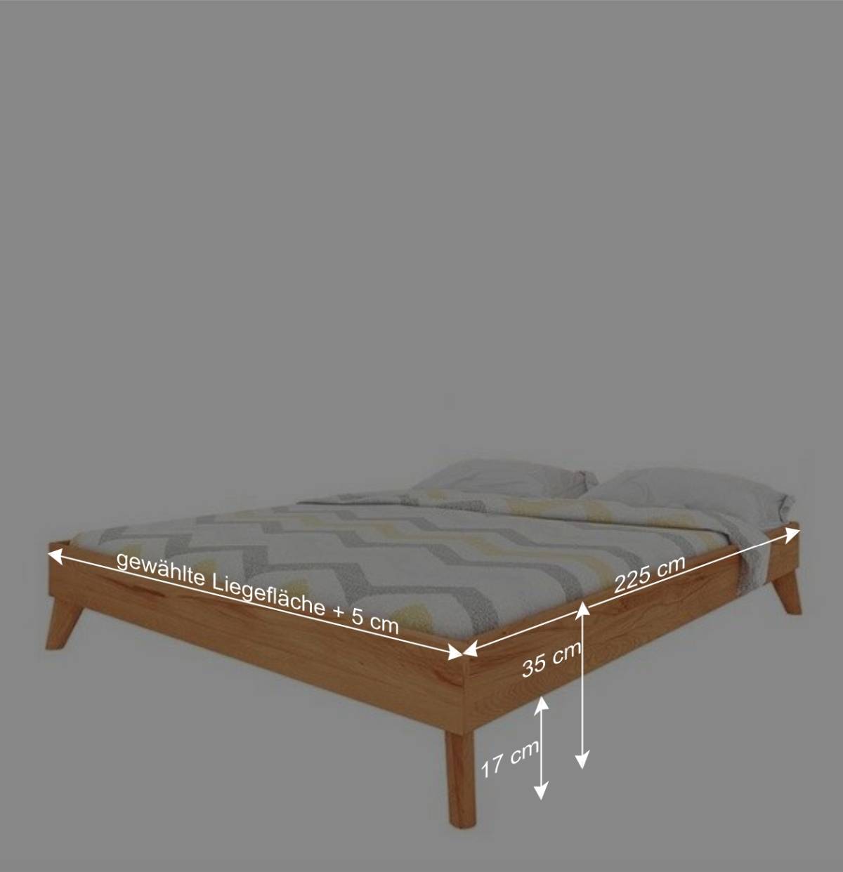 Geöltes Kernbuche Bett für Dachzimmer - Junola II