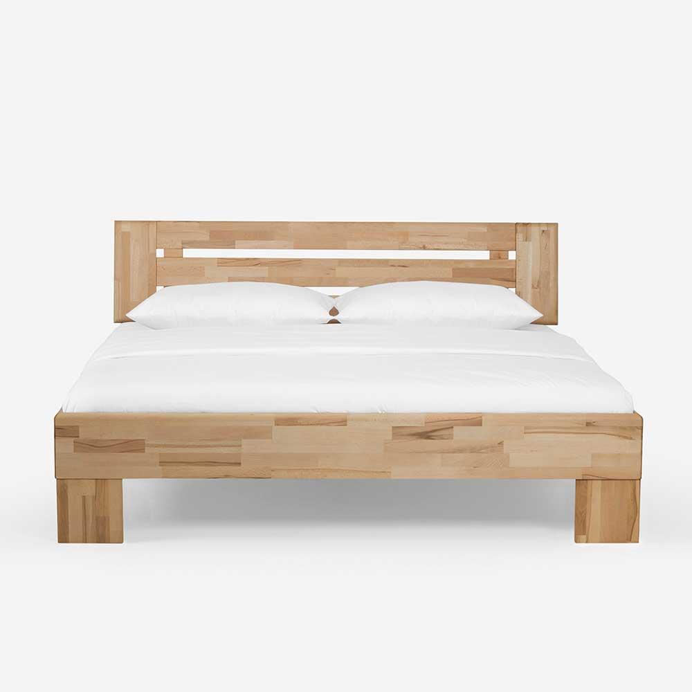 Doppelbett Set Junetega aus Massivholz Kernbuche geölt (dreiteilig)