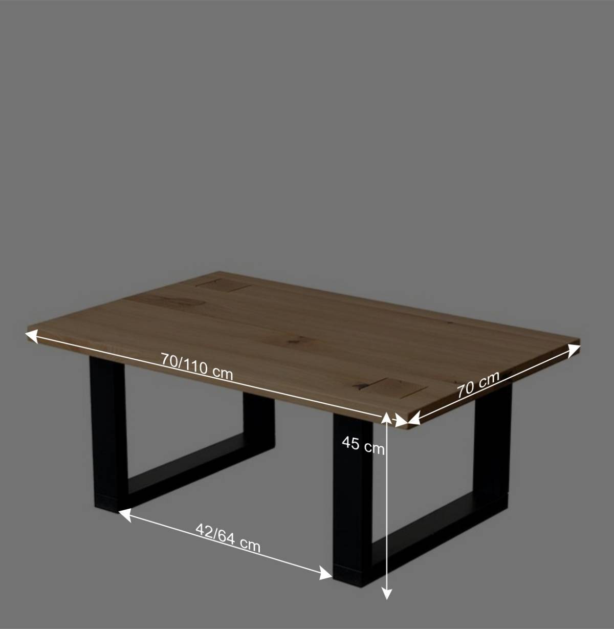 Couchtisch aus Holz Wildeiche Natur geölt - Embleys
