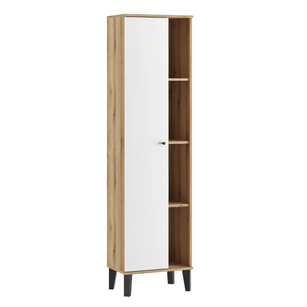 51cm breiter Bad Hochschrank in Weiß - Naviron