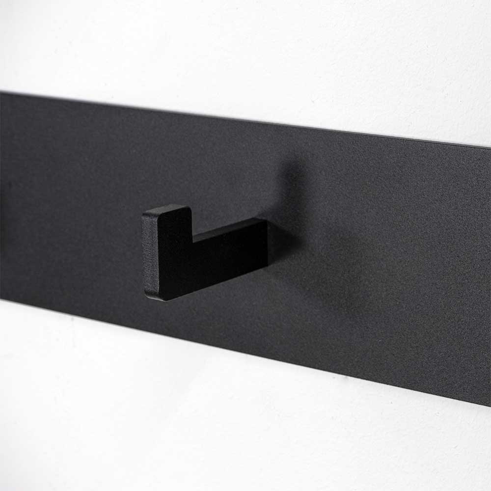 Stahl Garderobe Hakenleiste in Schwarz - Sefino