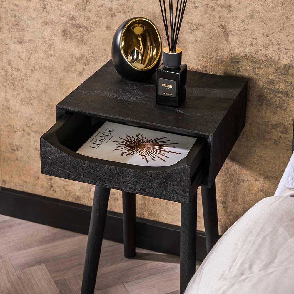 Nachttisch in Akazie Black Wash - Lundreo