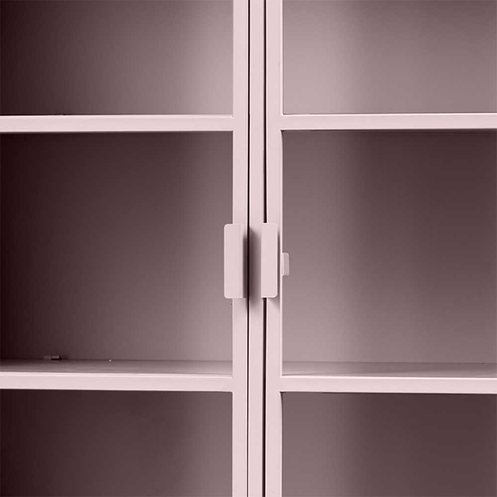 Metallvitrinenschrank in Hellrosa - Malivia