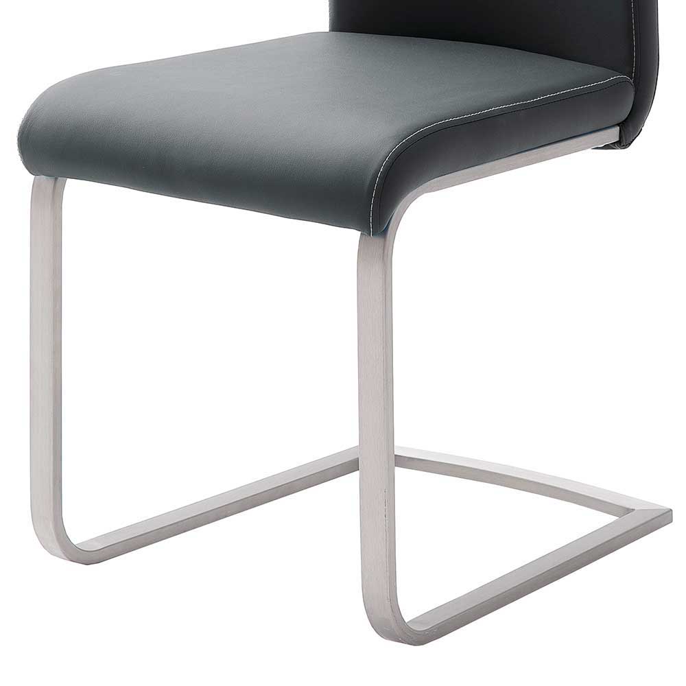 Esszimmer Schwingstuhl in Schwarz Cicia Kunstleder (4er Set)