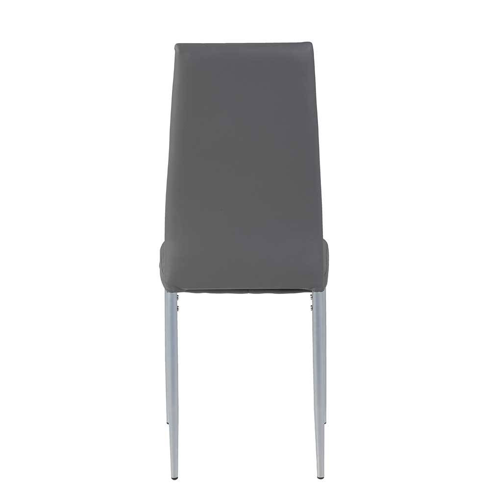 Kunstlederstühle in Grau - Efalias (2er Set)