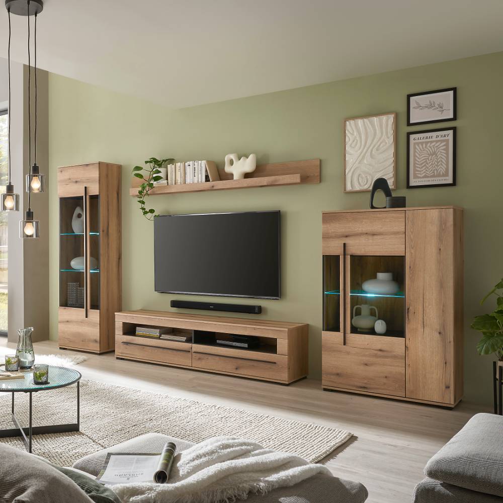 Wohnzimmer Wohnwand Möbelkombi - Brocus (vierteilig)