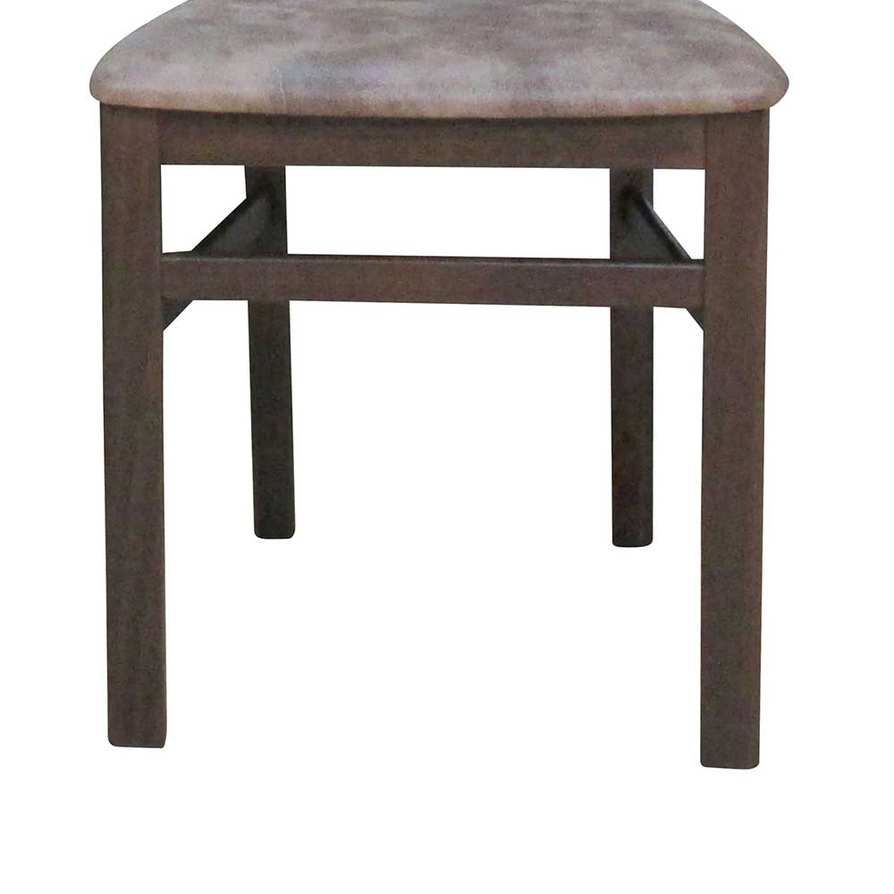 Braune Esszimmer Stühle Comta mit Microfaser Vintage Look (2er Set)
