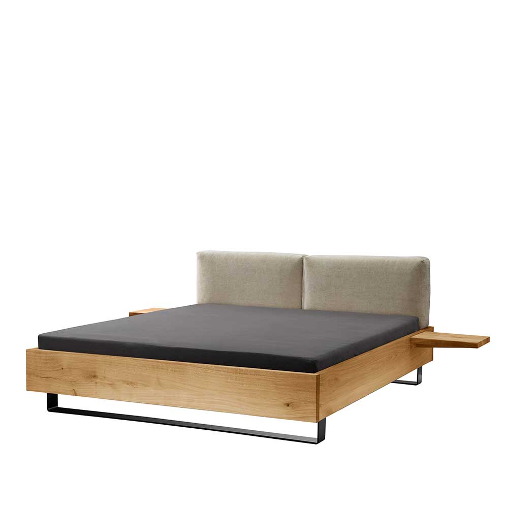 Material Mix Doppelbett und Nachttischen - Kaldes (dreiteilig)