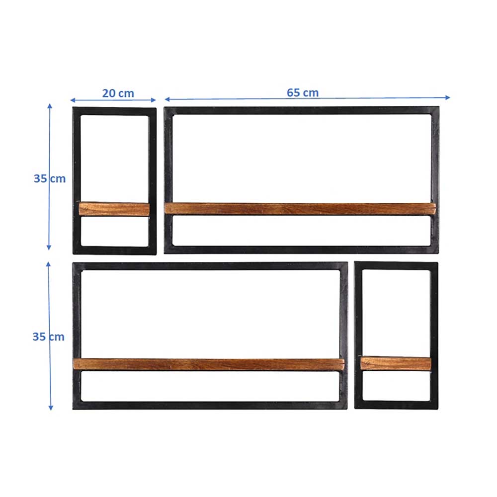 Wandboards mit Altmetall Rahmen - Mendoza (vierteilig)