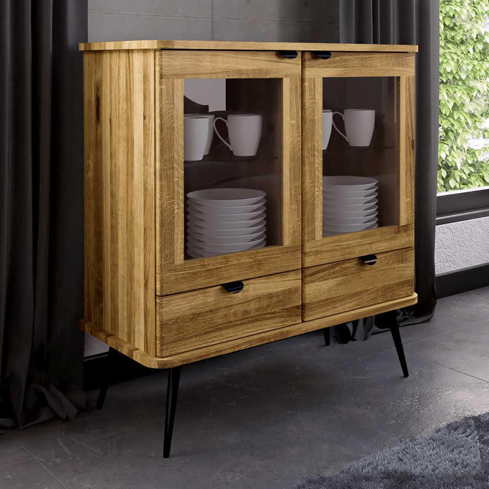 Highboard mit Glastüren mit zwei Schubladen - Casarius