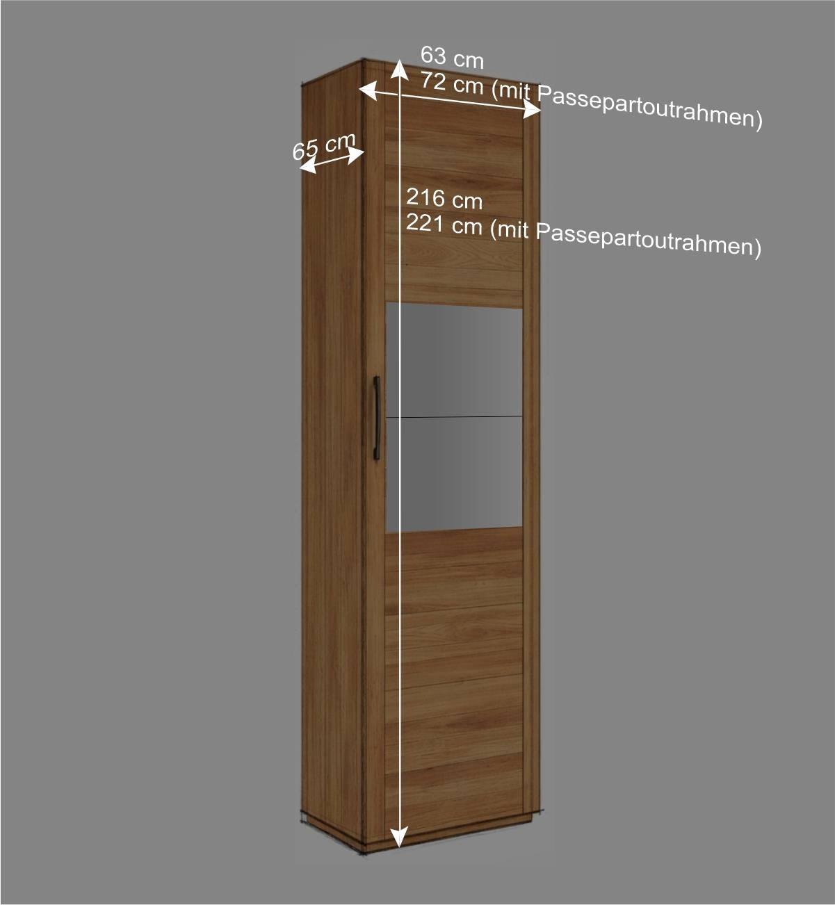 1-türiger Kleiderschrank aus Massivholz - Zaisan