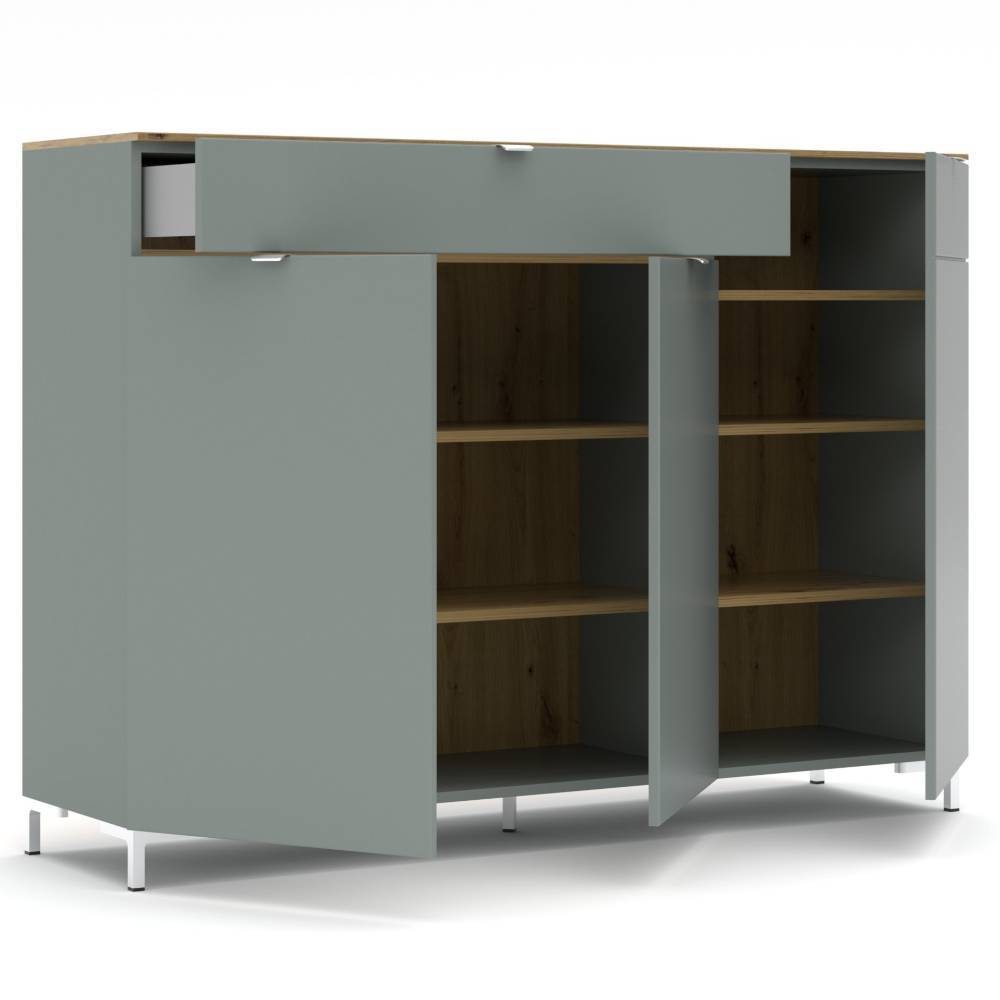 Hohes Sideboard in Graugrün - Anthros