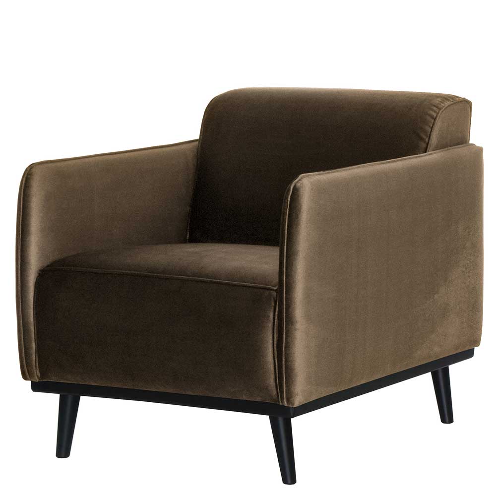 Samt Loungsesessel in Taupe - Jessma