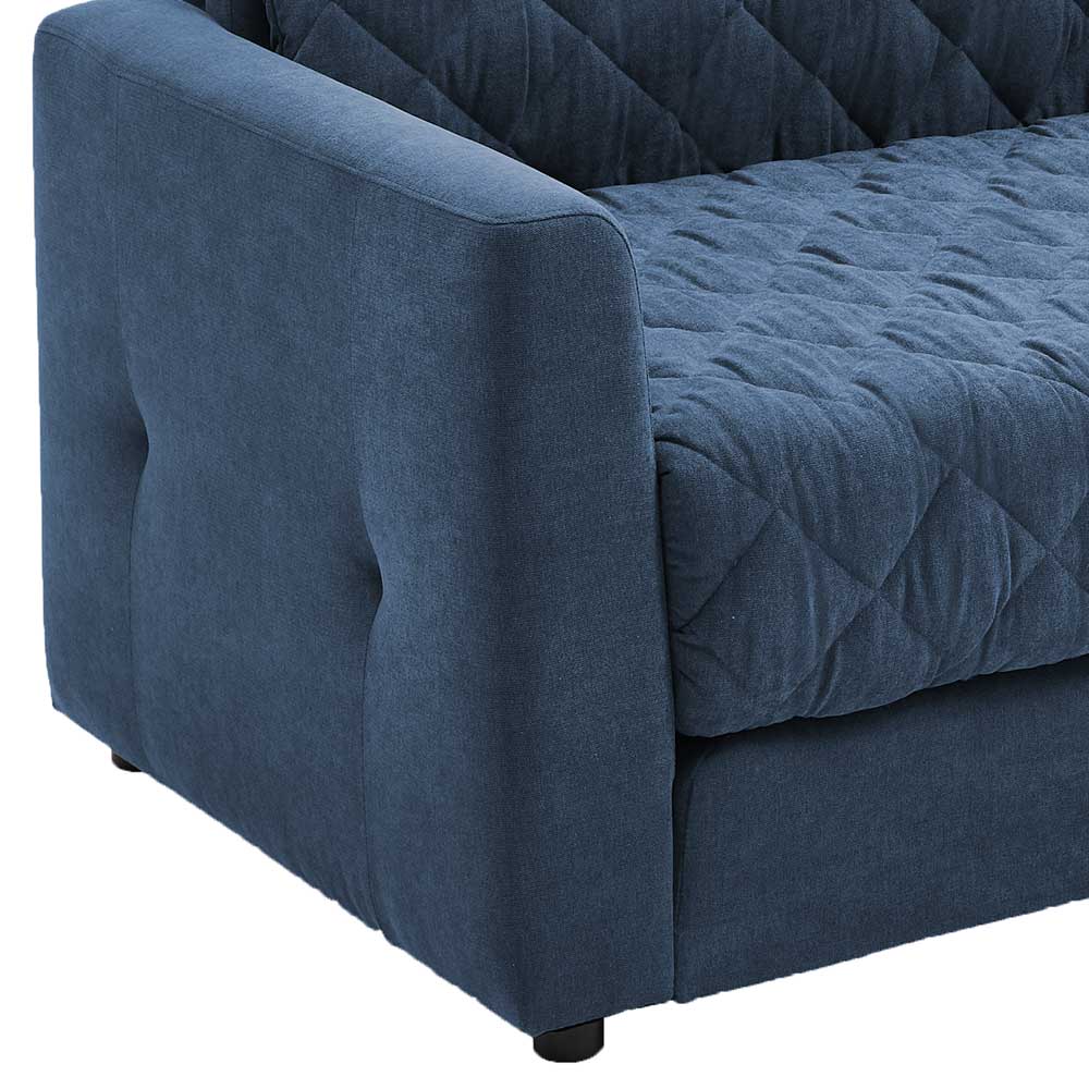 Blaue Bettcouch mit Taschenfederkern H2 - Vokoz