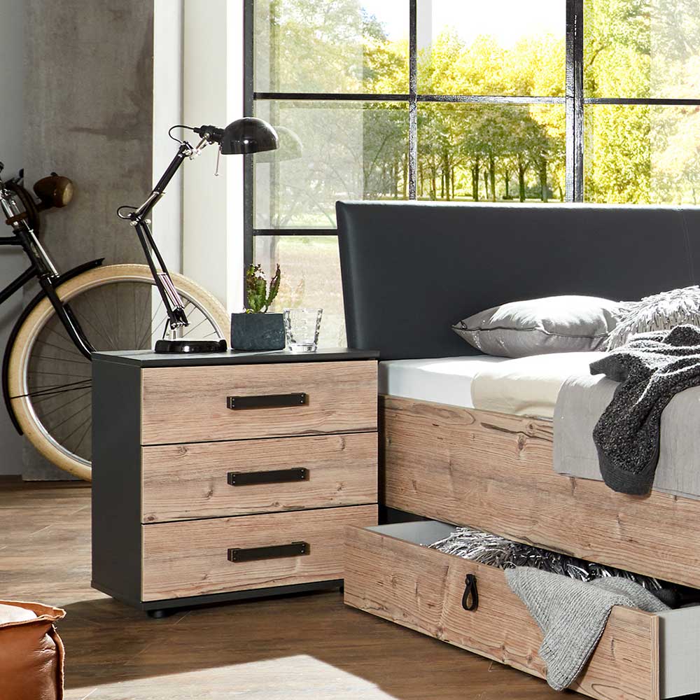 Stauraumbett in Tanne Holzoptik - Ardila