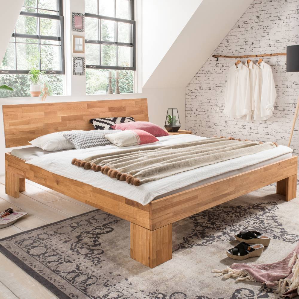 Holzbett mit einteiligem Kopfteil - Gunnar