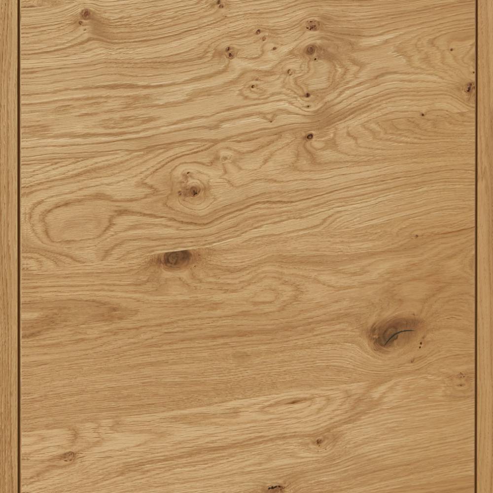 Detailansicht der holzfarbenen Kommodentür mit ausgeprägter natürlicher Holzmaserung – Lavenci