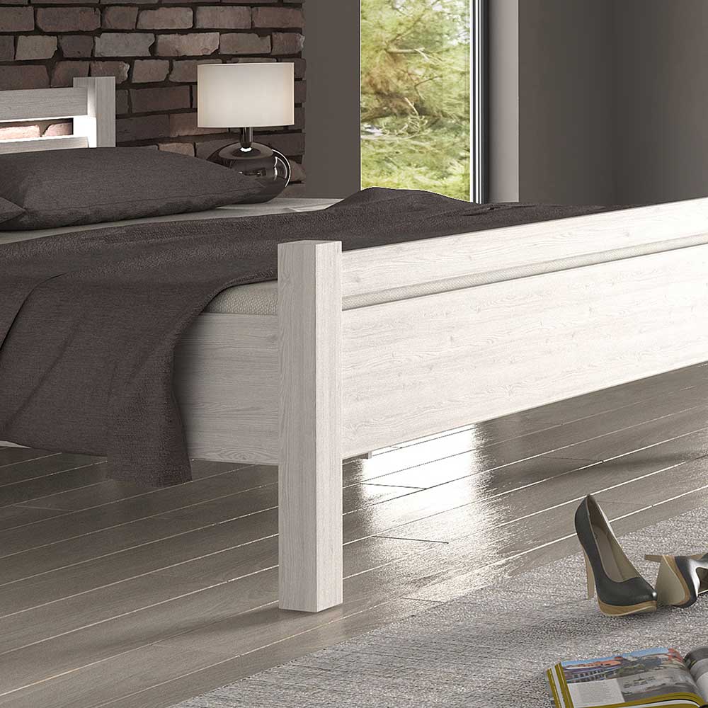 Set Schlafzimmer Möbel in Weiß Holz Optik - Ektado (vierteilig)