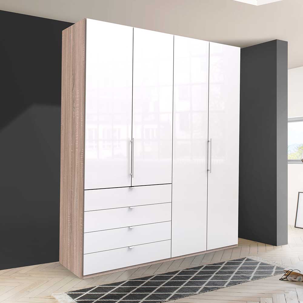 Glasbeschichteter Kleiderschrank mit zwei Falttüren - Bosays