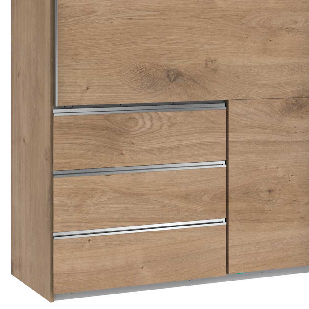 Holz Look Kleiderschrank mit drei Schubladen - Dagidoyo