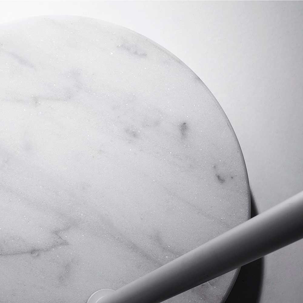 Runder weißer Marmorsockel der Bogenlampe für stabilen Stand – Valnut