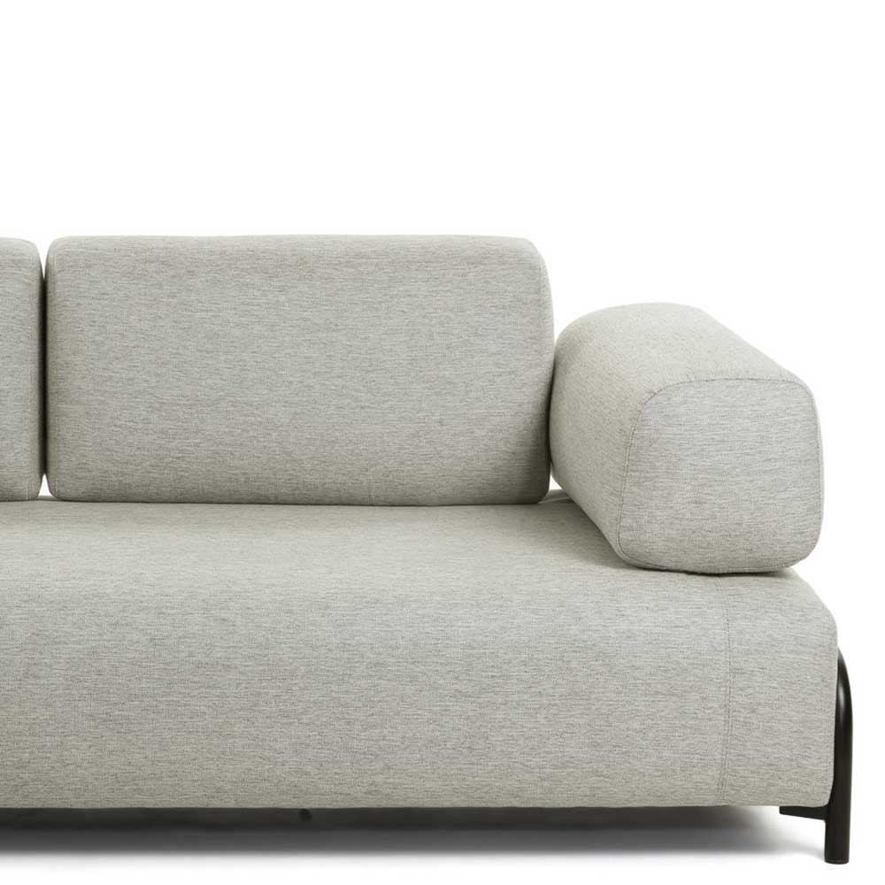 Beigefarbene Zweisitzer Couch mit Anstelltisch - Curacao