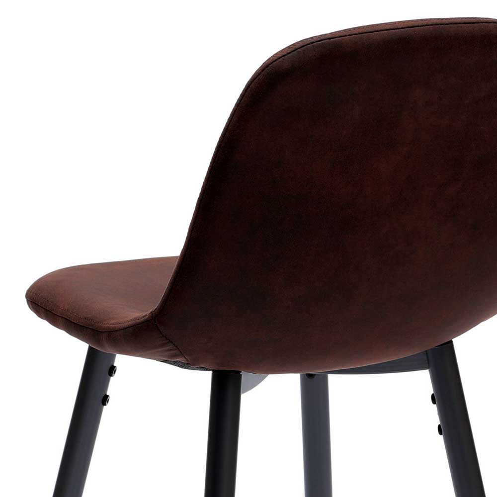 Stilvoller Barhocker mit Schalensitz Creditana Kunstleder Vintage Braun (2er Set)