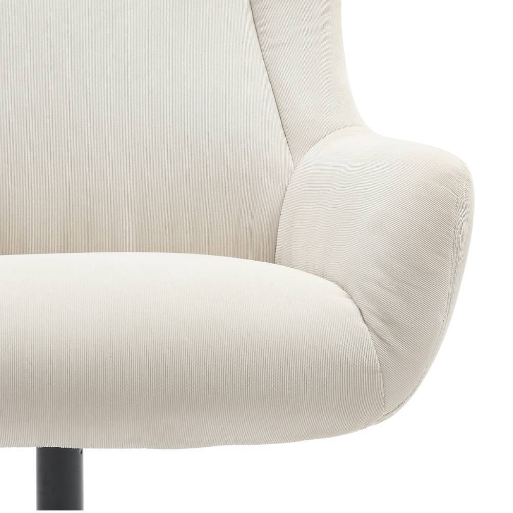 Sessel mit Fußhocker in Beige - Varina (zweiteilig)