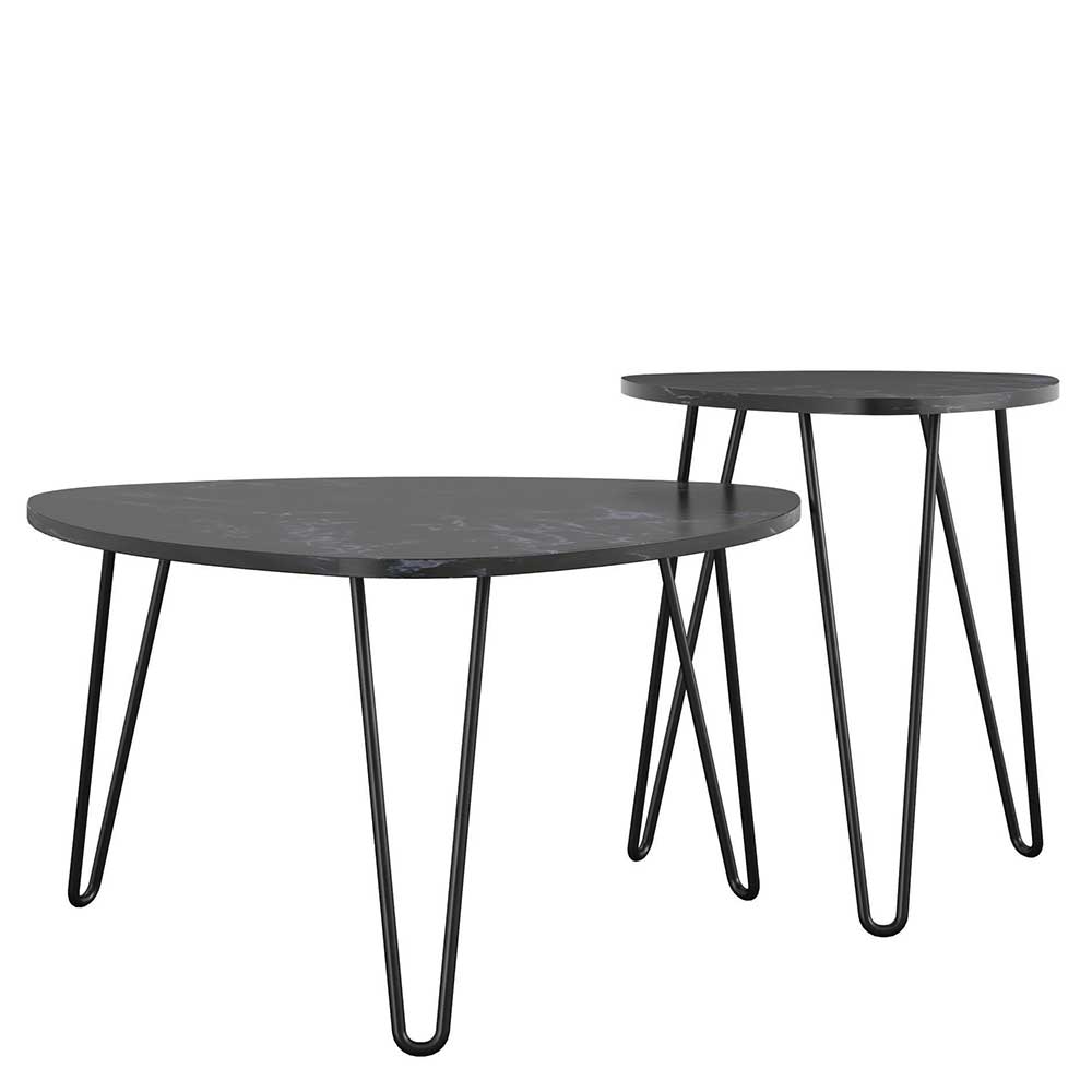 Couchtische in Marmor Optik Schwarz - Syndria (zweiteilig)
