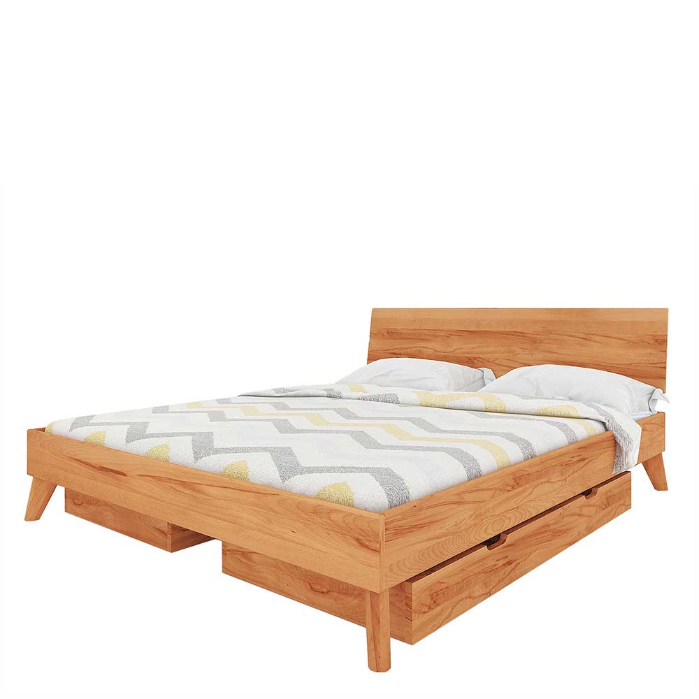 Massives Holz Doppelbett mit Stauraum - Junola