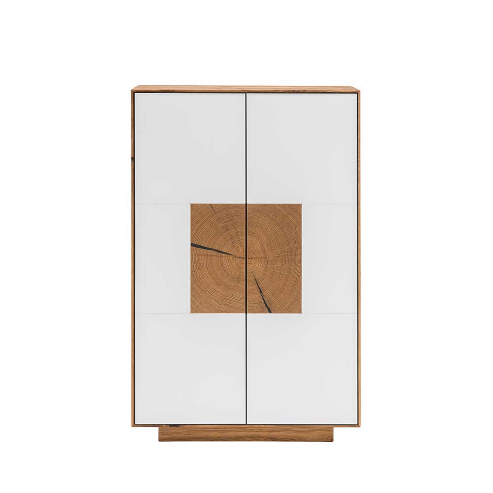 72x112 Design Schuhschrank in Wildeiche & Weiß - Mandrey