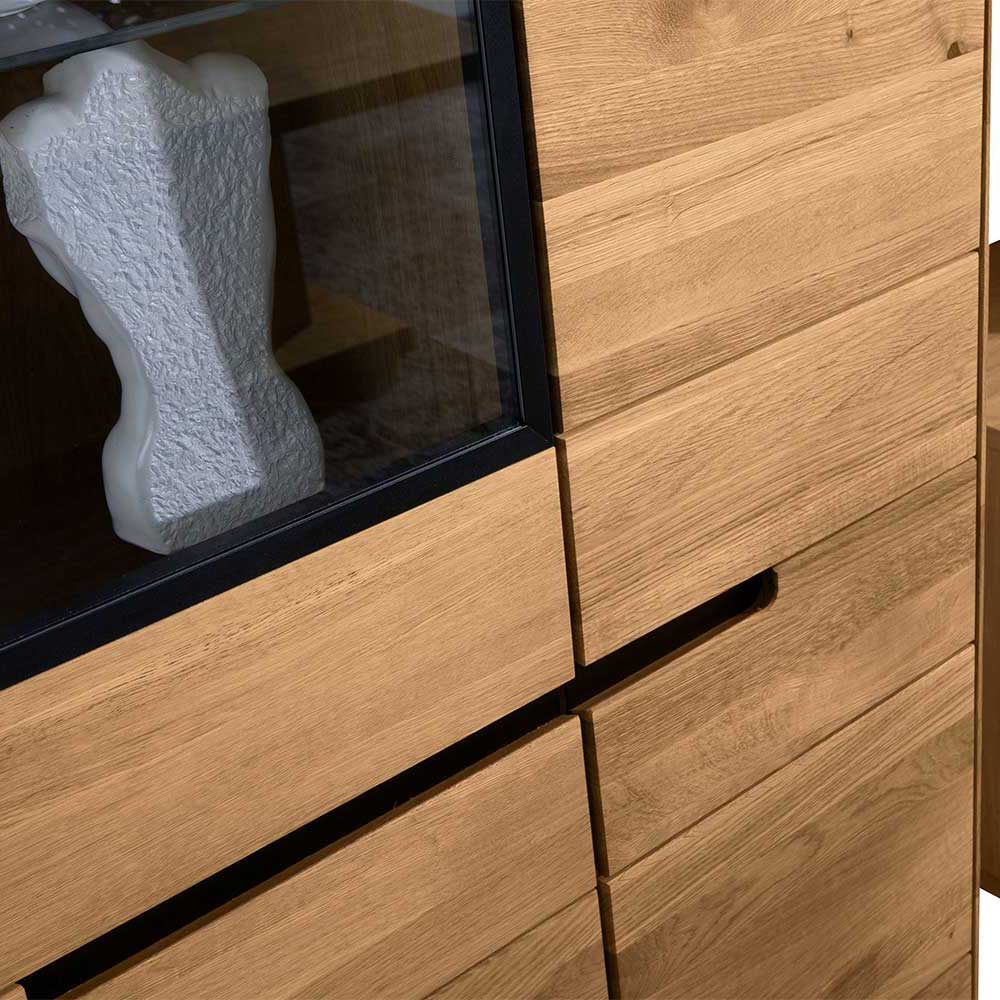 102x148x42 Highboard mit Glas Einsatz - 4-türig - Sennya