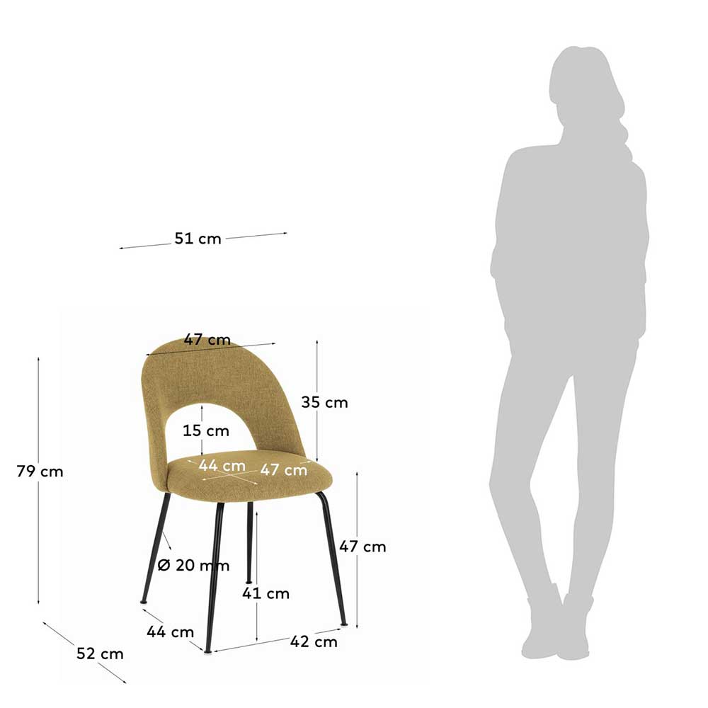Design Polsterstühle in Gelb - Veneziana (4er Set)