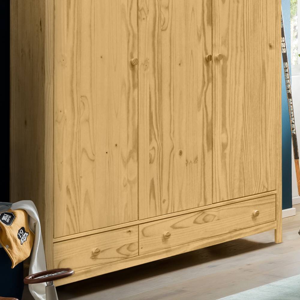 Kiefernholz Kleiderschrank massiv - Nastonia