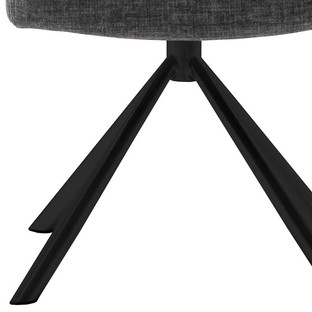 Stuhl mit Federkern-Sitz in Anthrazit - Praga (2er Set)