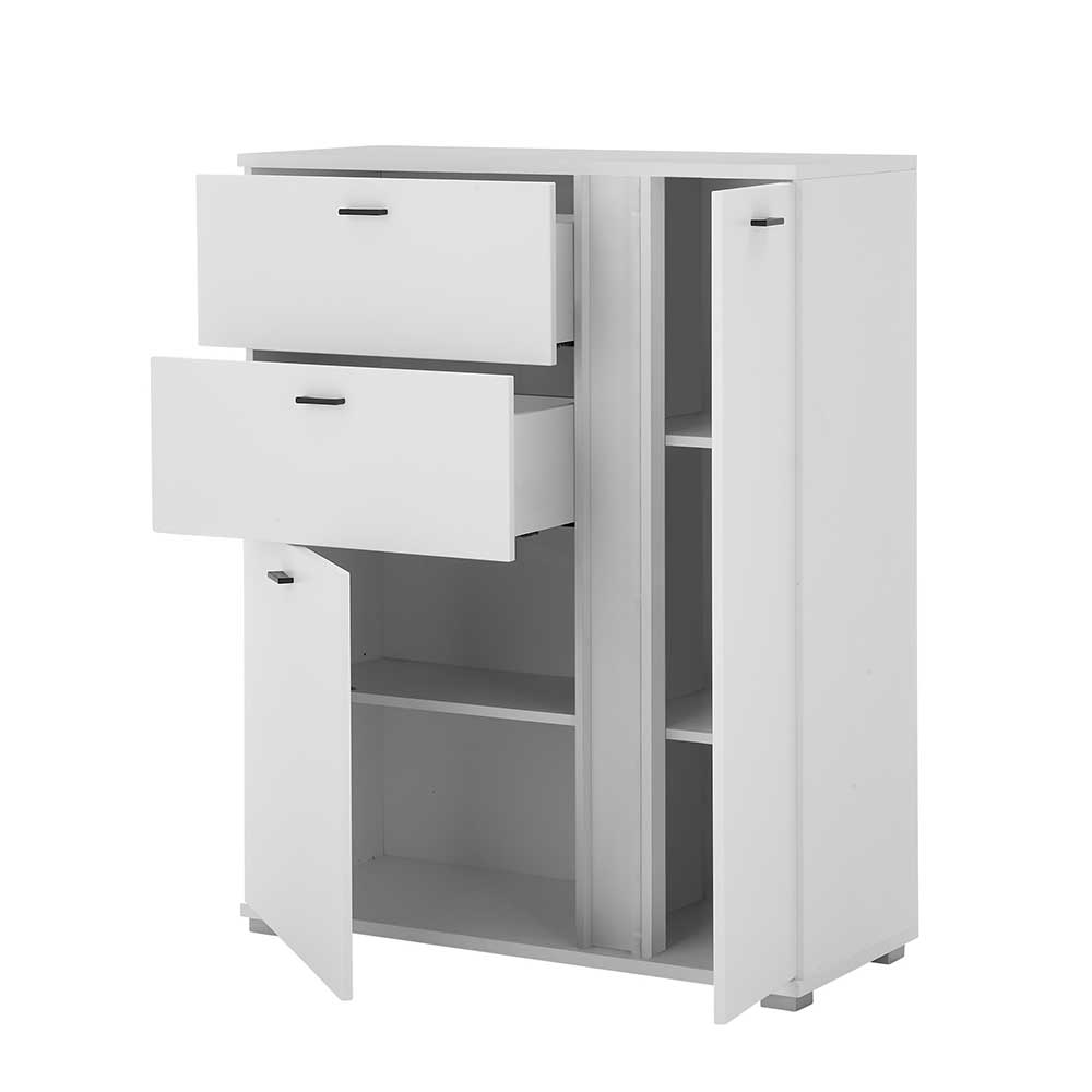 Weißes Highboard mit LED Beleuchtung - Tirol