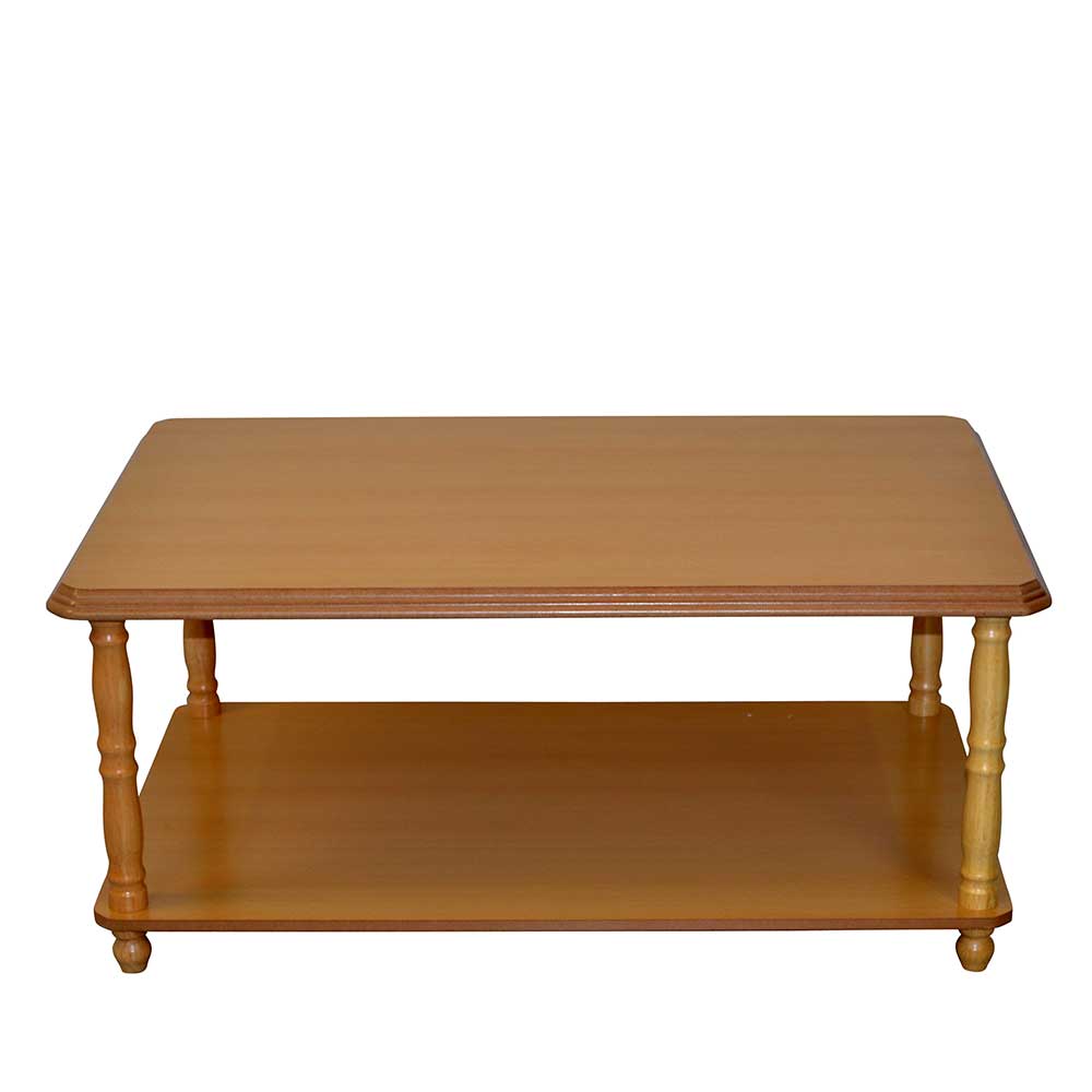 Klassischer Wohnzimmer Couchtisch in Buchefarben mit Ablagefläche – Sanco