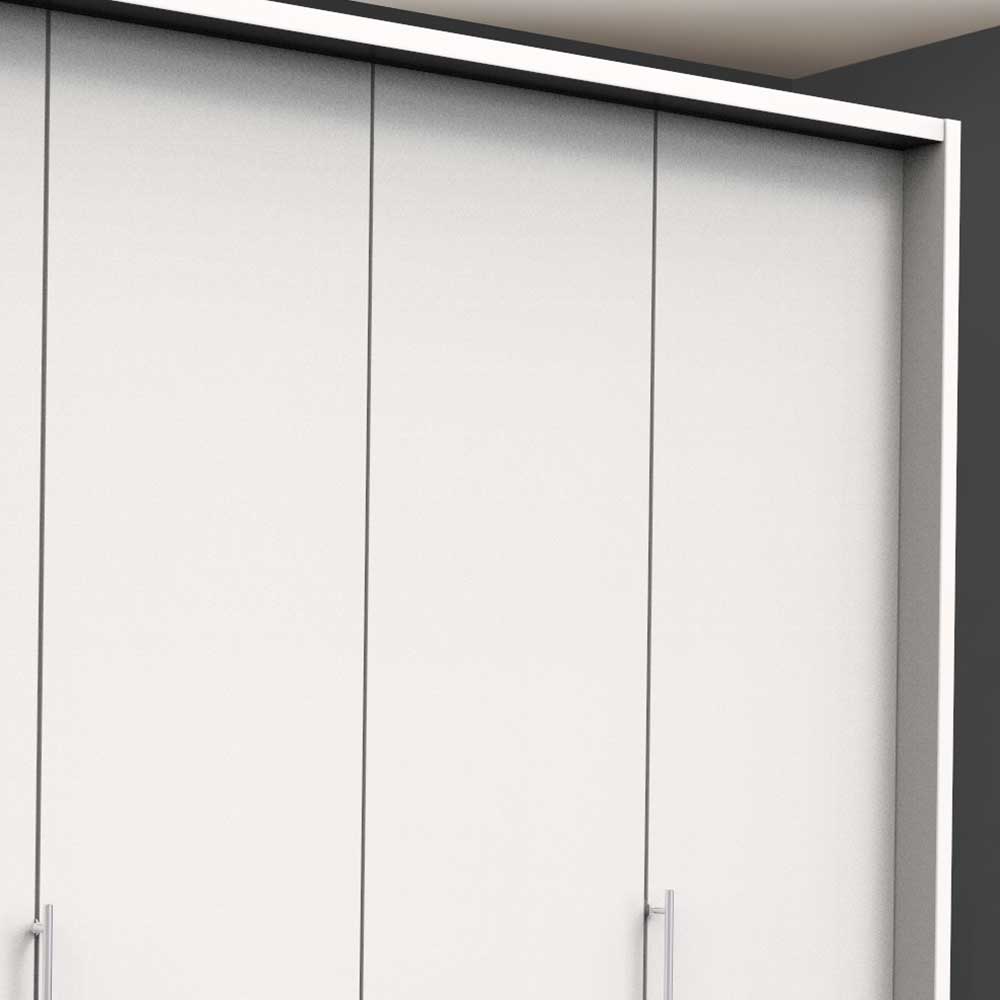 Obere Sektion des weißen Falttürenschranks mit klaren Linien im modernen Design – Donpiave