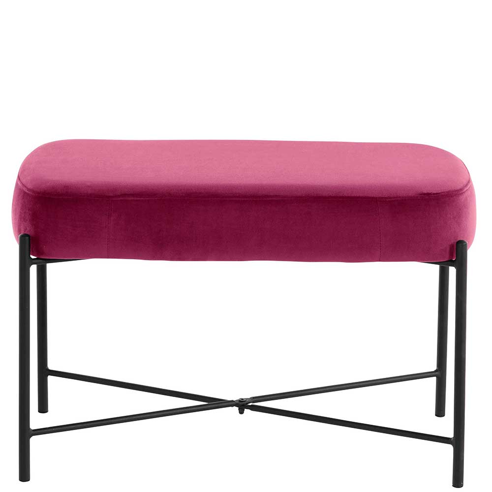 Samtbank in Pink mit Metallgestell - Infernya