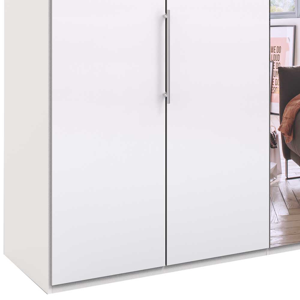 Moderner Kleiderschrank in Weiß Glas & Spiegel - Dolienca