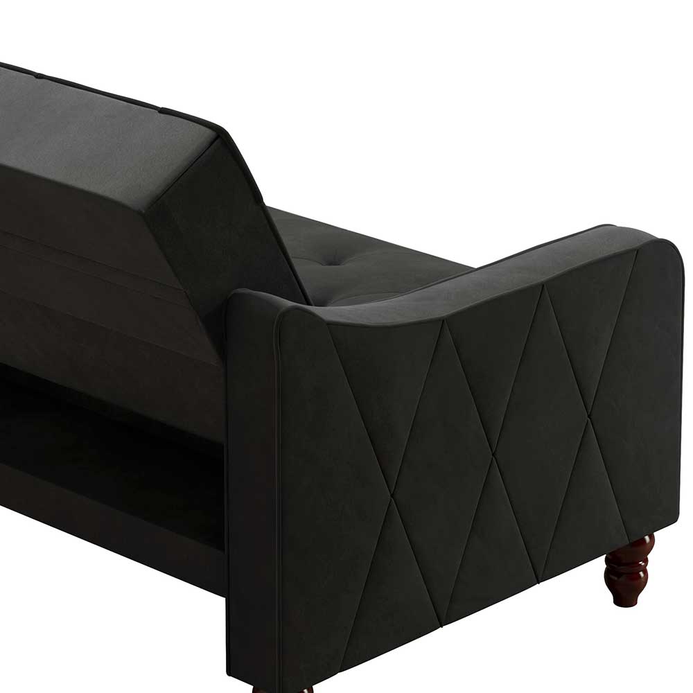 Samtsofa mit Bettfunktion in Dunkelgrau - Rubanina