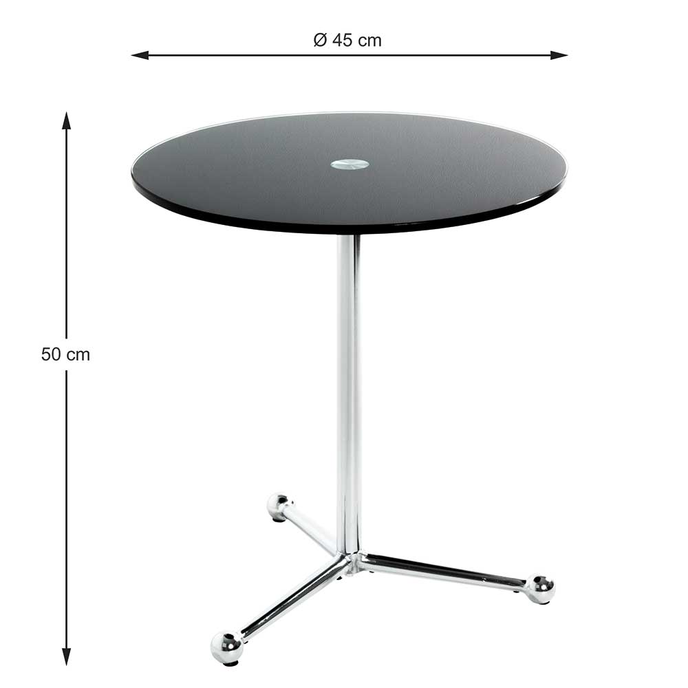Design Beistelltisch aus Schwarzglas - Fulivia