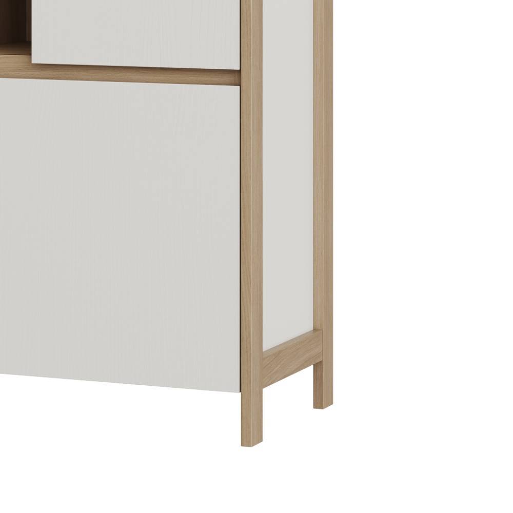 Highboard-Unterbau mit stabilen Holzfüßen und weißer Seitenverkleidung – Ovidio