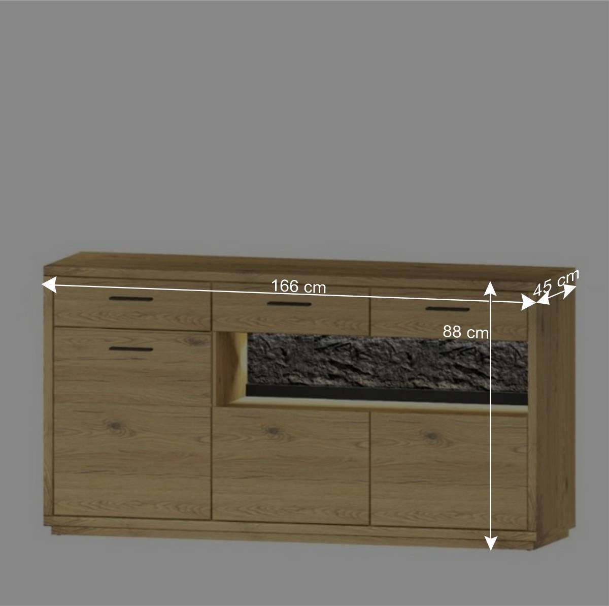 Sideboard Kombi mit Deko-Paneel - Friburgo (zweiteilig)