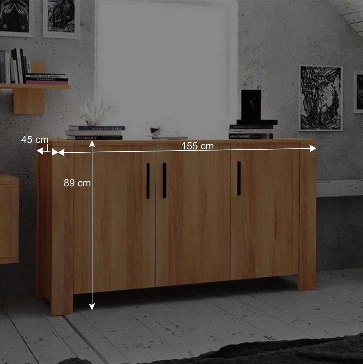 Türen Sideboard Mosniak aus Kernbuche Massivholz