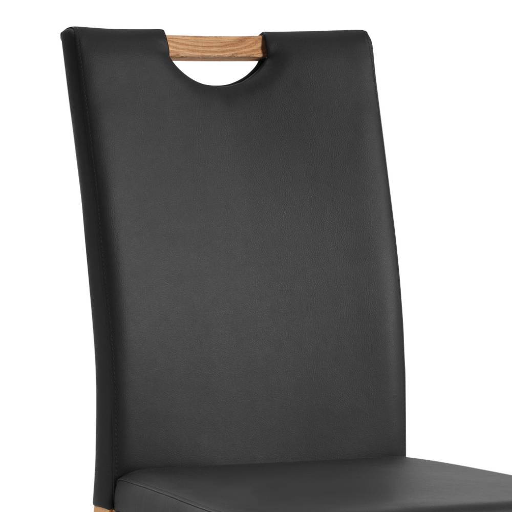 Kunstlederstühle in Schwarz und Wildeiche - Remena (2er Set)