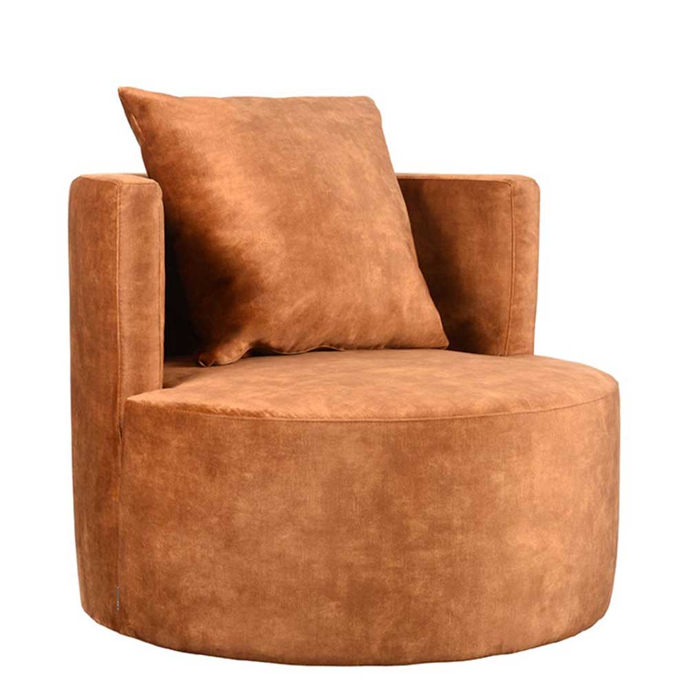 Velours Sessel in Ockergelb - Oronto
