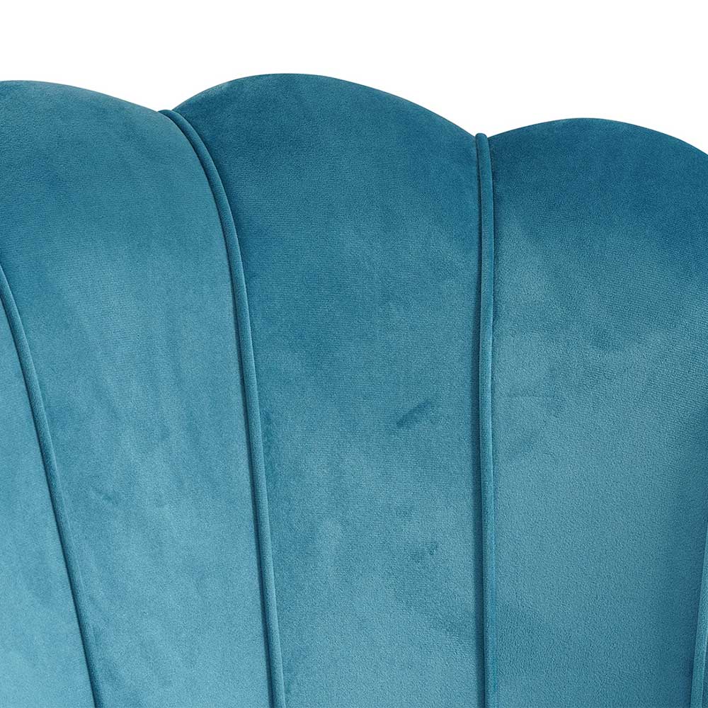 Muschel Designsofa in Blau Samt - Jeeni