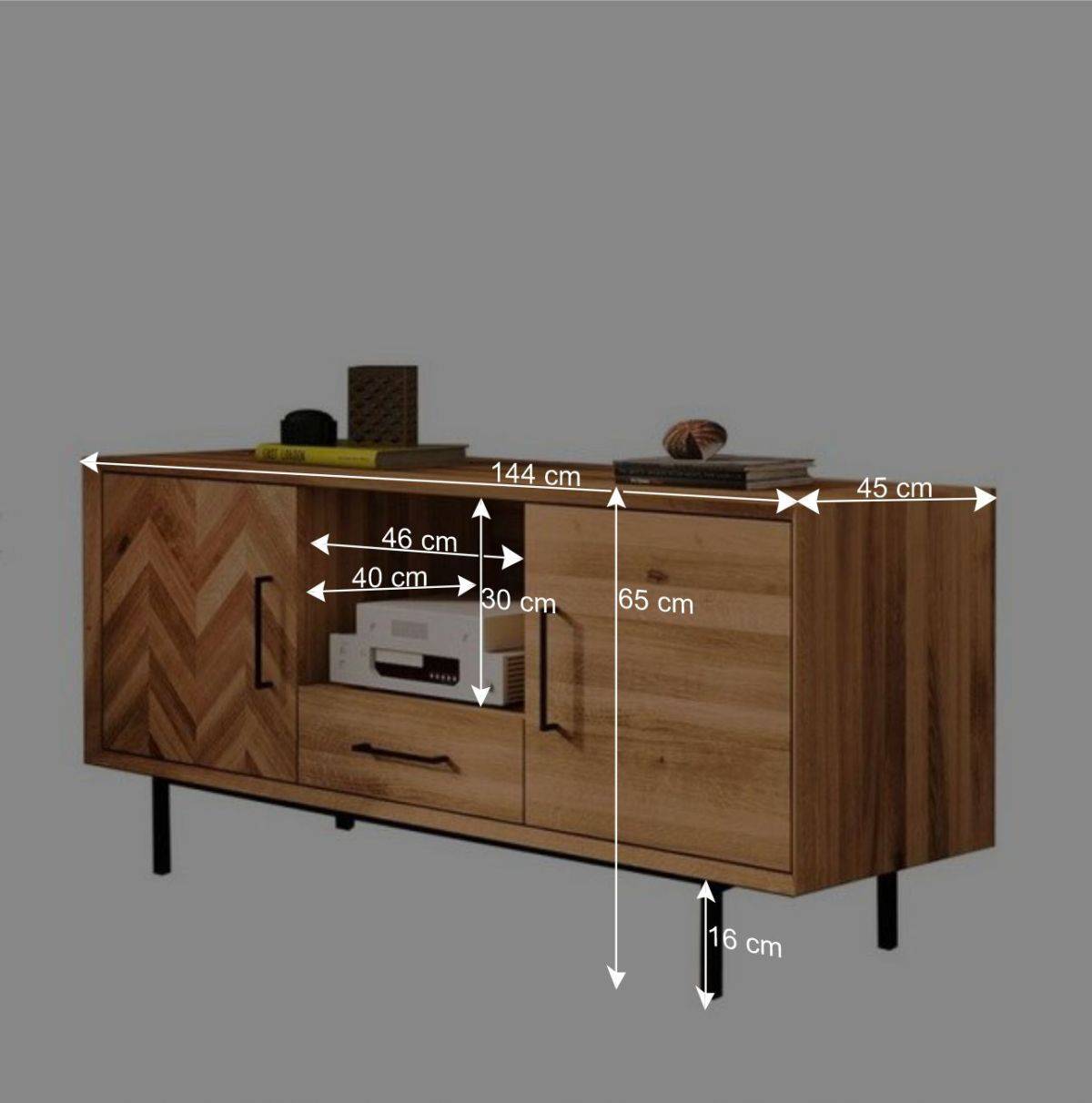 TV Board im Skandi Design aus Wildeiche - Kerfa