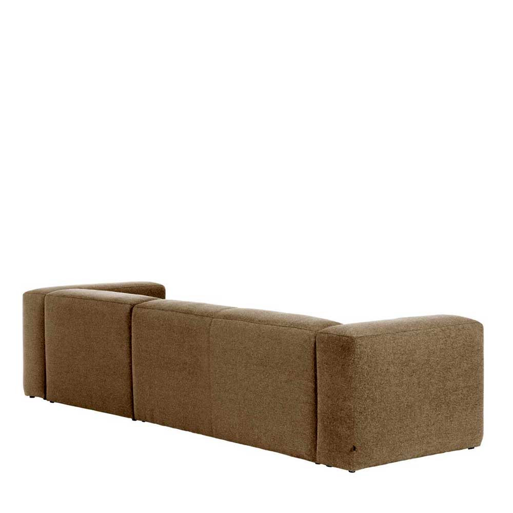 Hochwertige Chenille Eckcouch in Beige - Crotone